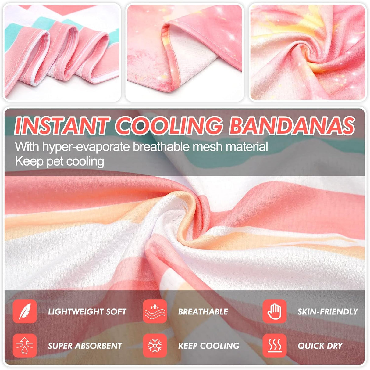 Disfraces de 2 bandanas refrescantes para perros talla única