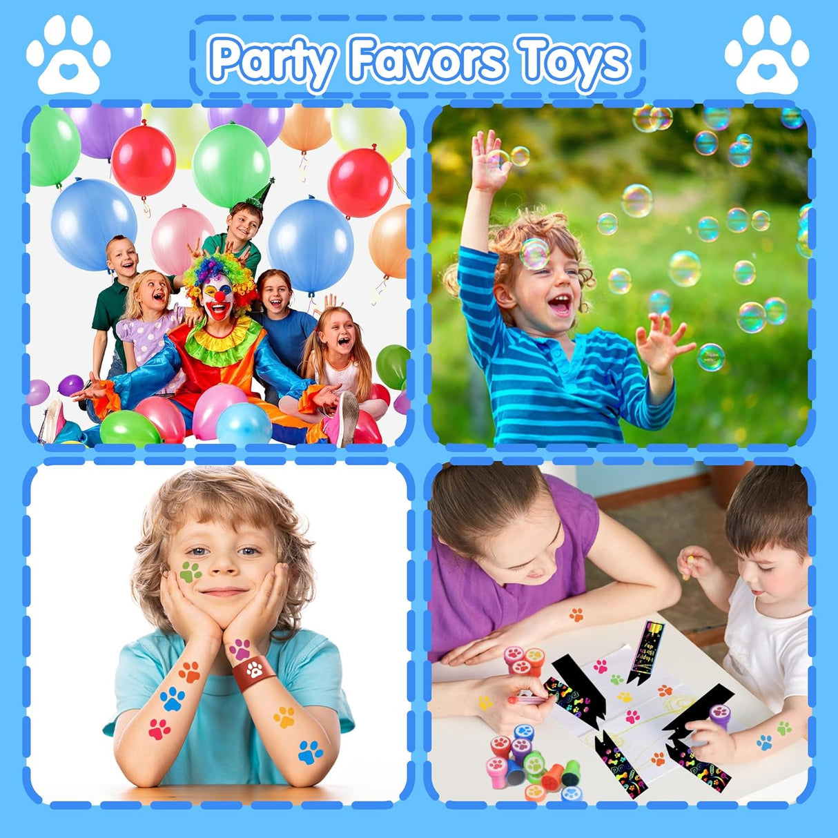 Favor de Fiesta de Huellas de Perro para Niños, Set de 97PCS