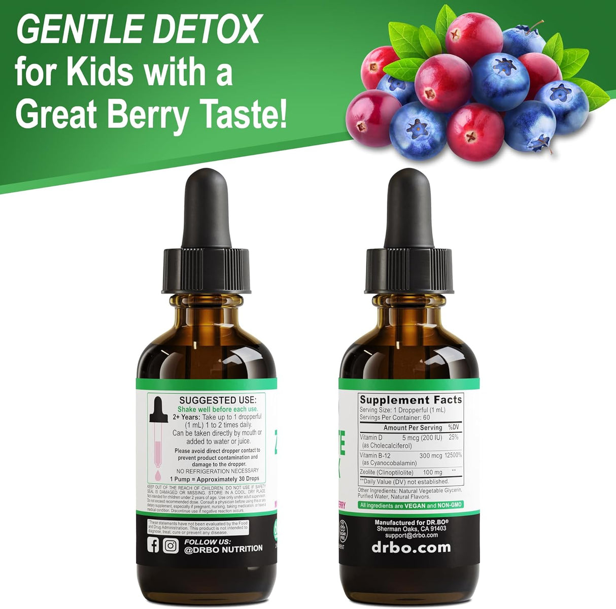 Zeolite Detox Líquido para Niños - Clinoptilolita y Vitaminas, 2oz