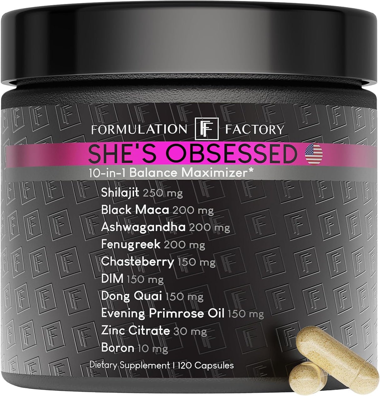 Maximizador hormonal 10-en-1 con Shilajit, Maca, Ashwagandha, 120 caps