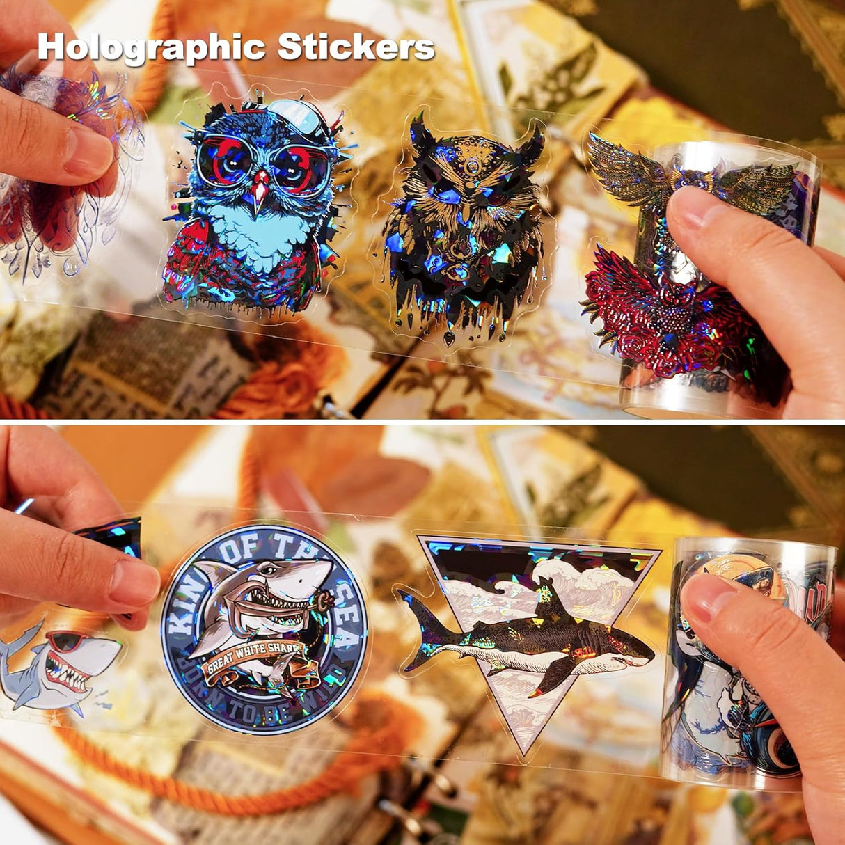 Cintas Holográficas PET Precortadas Animales Scrapbooking