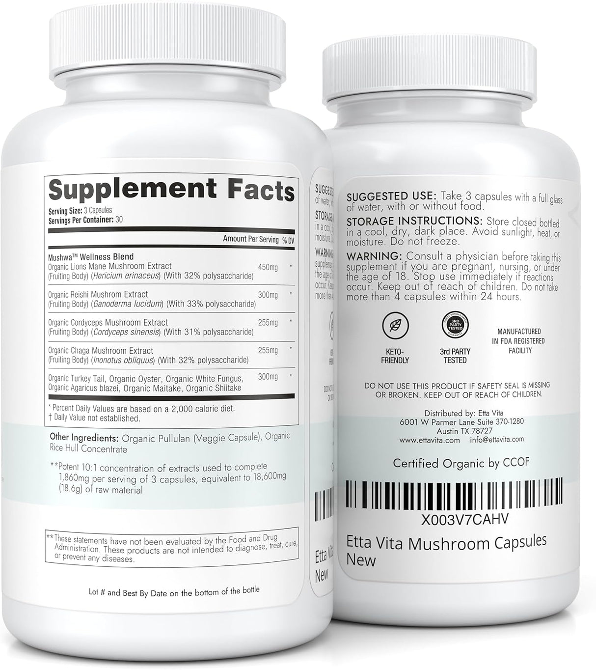 Suplemento Orgánico con Melena de León y Hongos Adaptógenos