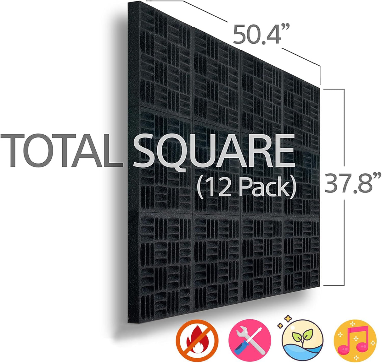 Paneles Acústicos de Espuma 12 Pack, Tratamiento Sonoro, 12.6