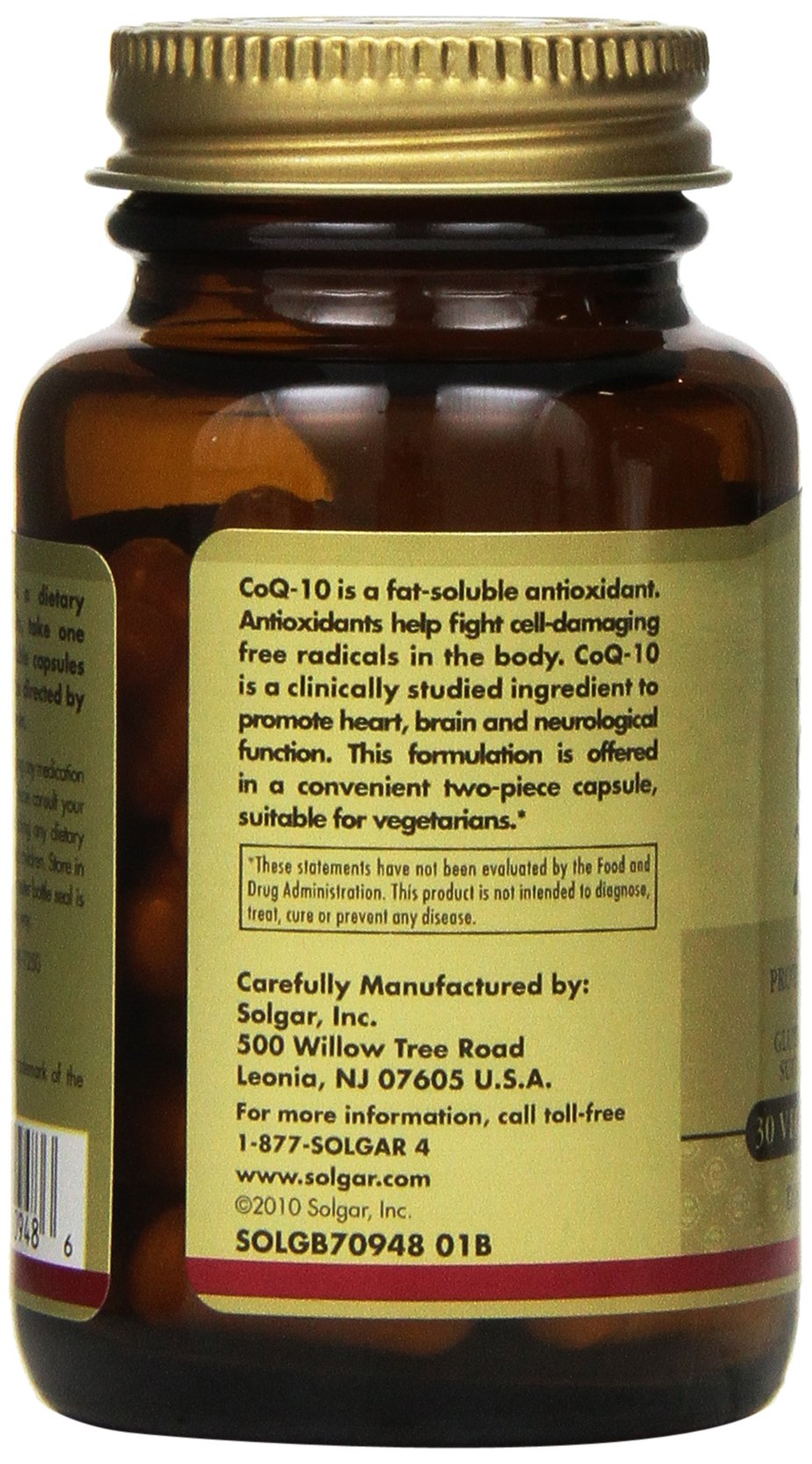 Cápsulas vegetales Vegetarian CoQ-10, 200 mg