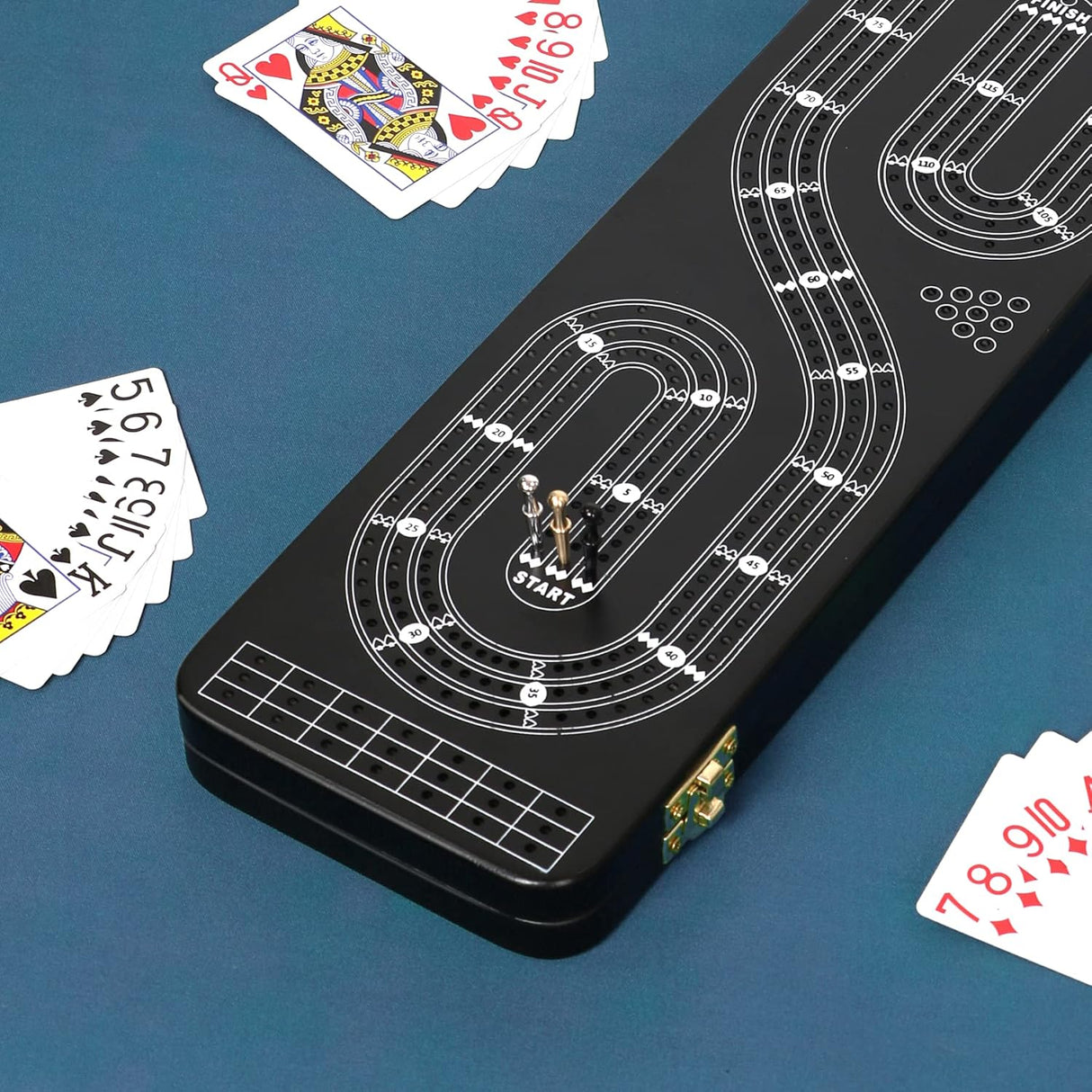 Juego de Cribbage Portátil con 3 Rutas y 9 Pegs, Juego de Mesa