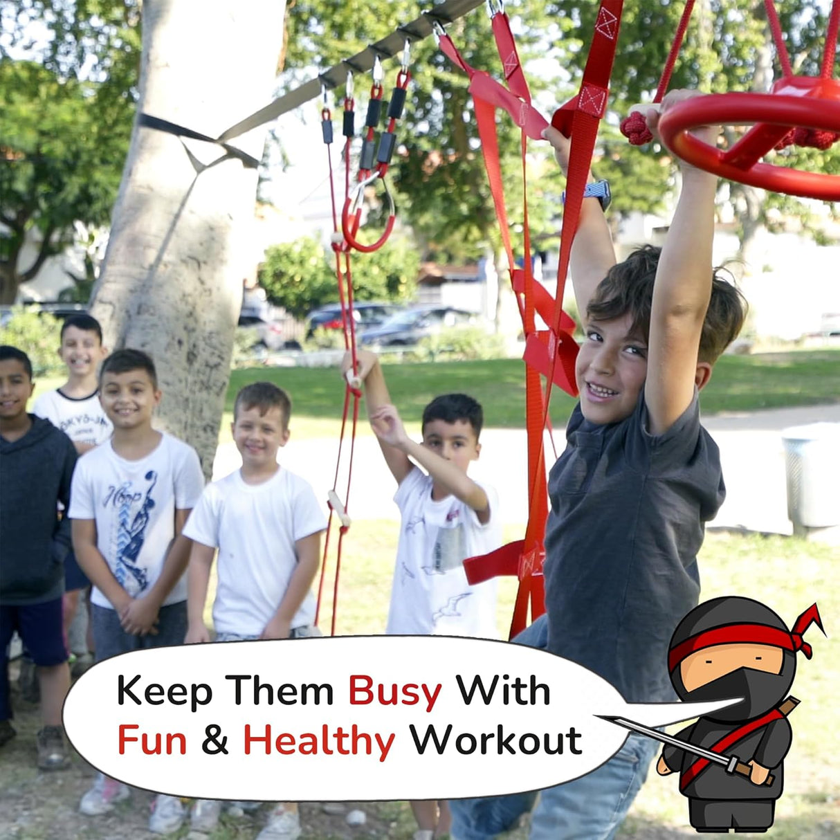 Curso de Obstáculos Ninja para Niños - Equipo Outdoor Warrior