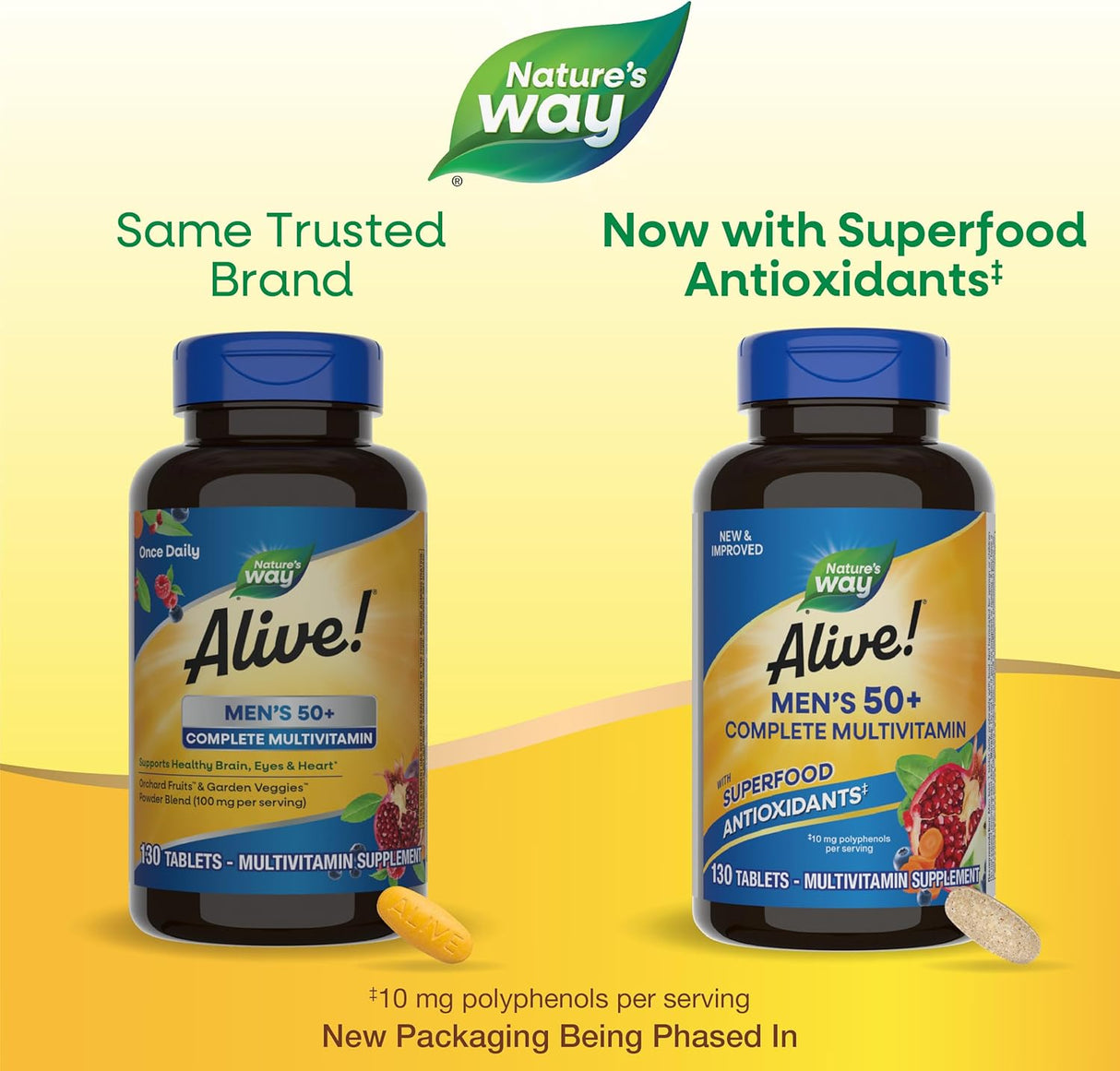 Multivitamínico Hombre 50+ Nature’s Way Alive! 130 tabletas