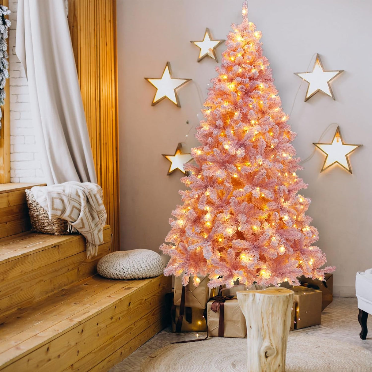 Árbol de Navidad Artificial de 7.5ft Preiluminado con Funciones