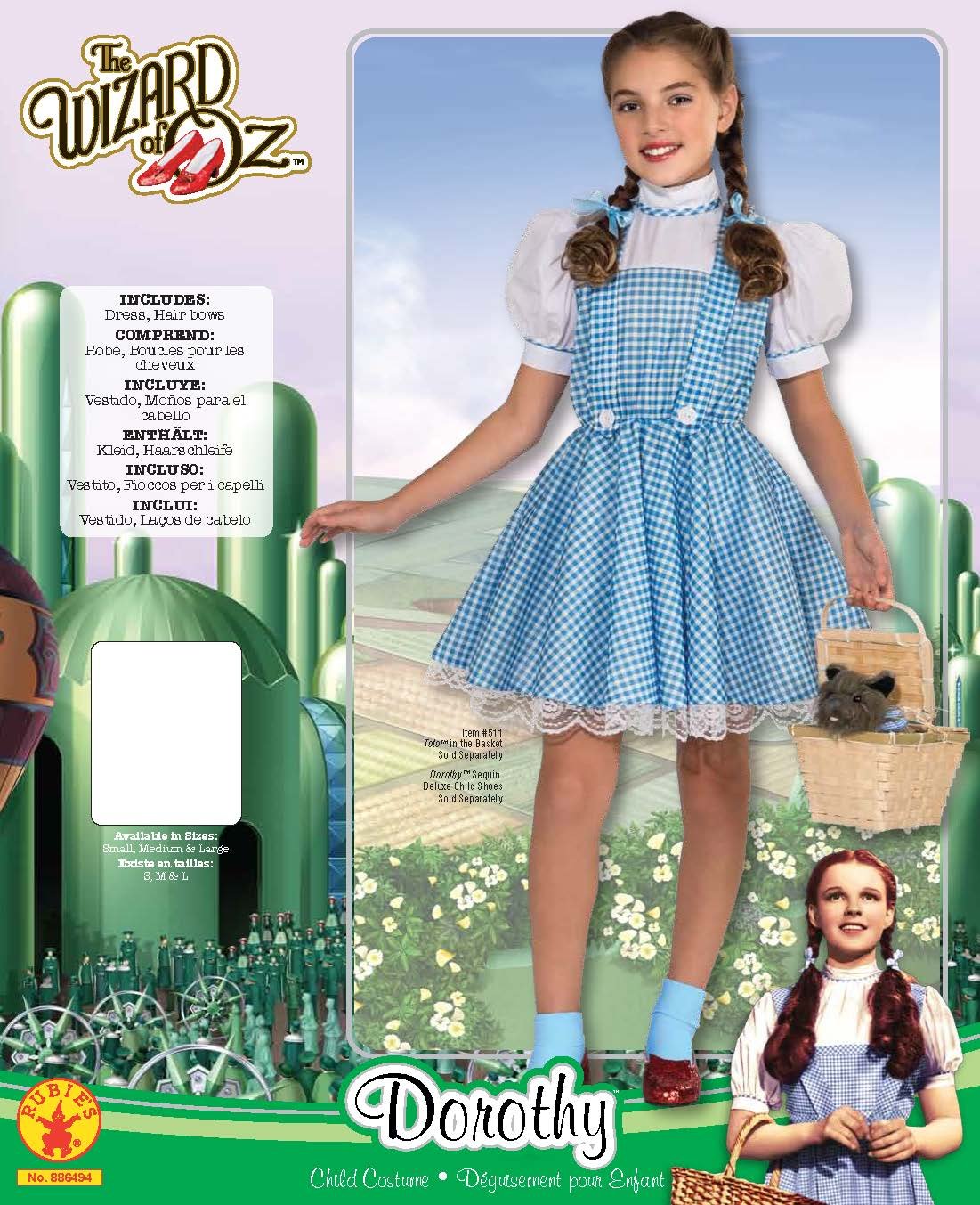 Disfraz de Dorothy Deluxe de Wizard of Oz, mediano