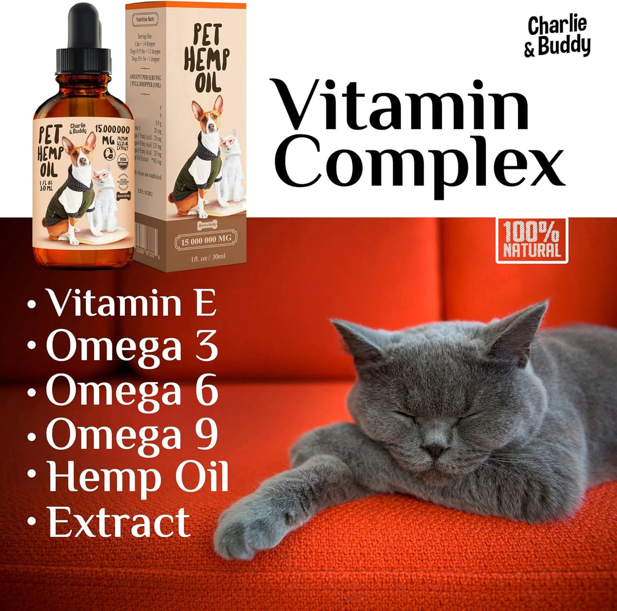 Vitaminas Aceite de cáñamo para perros y gatos