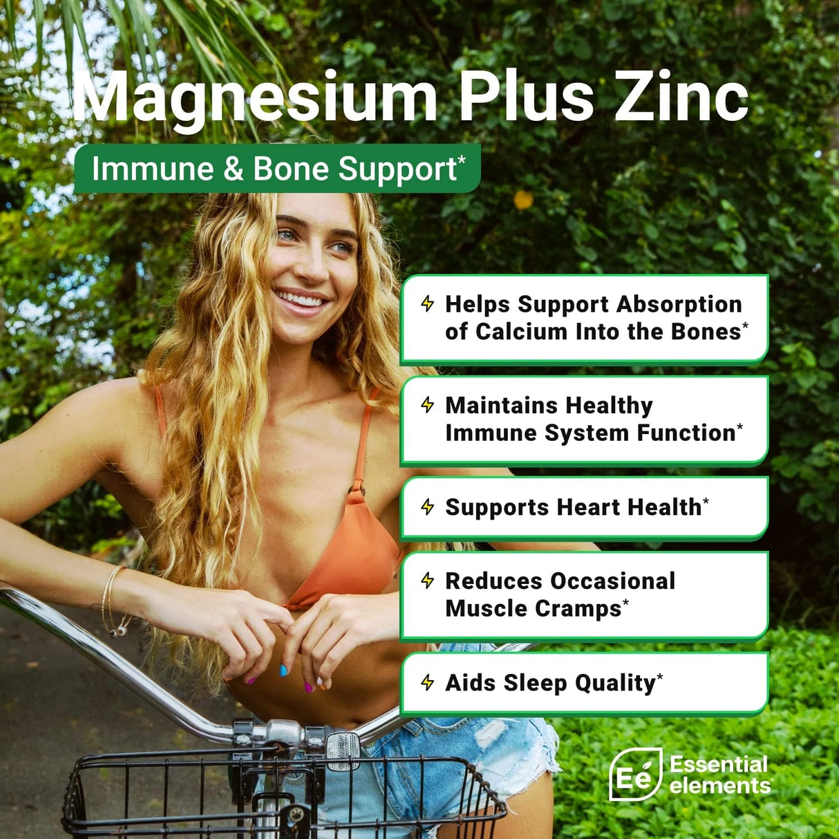 Magnesium & Zinc con D3 para Sueño, Inmunidad y Huesos - 3 Meses