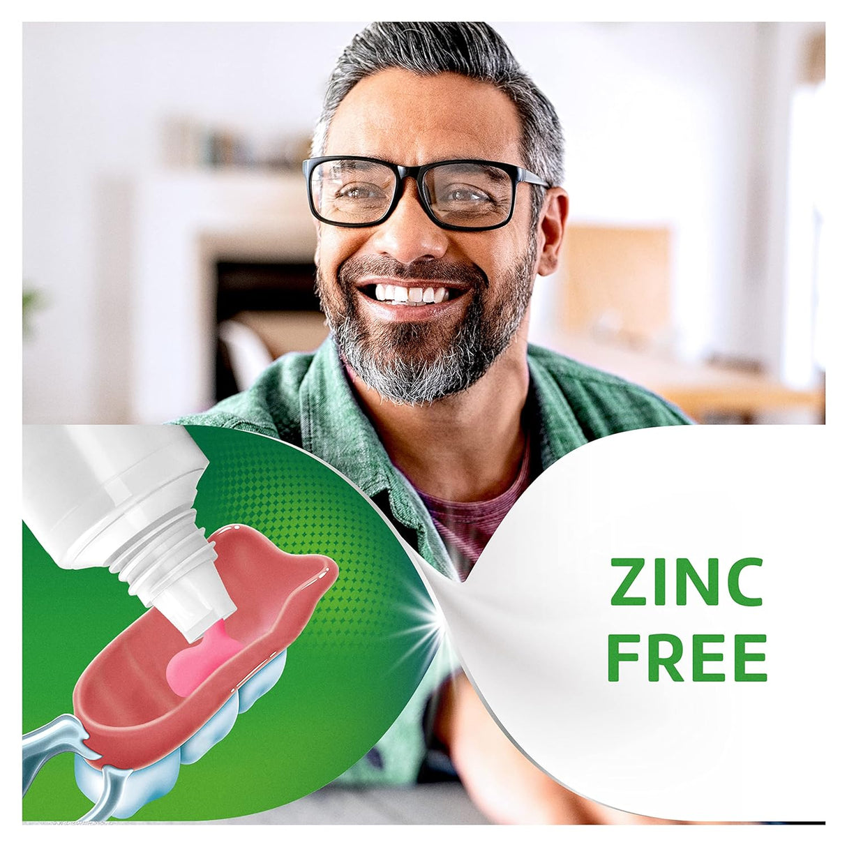 Crema para dentaduras y parciales sin zinc, 2.4 onz Pack 4