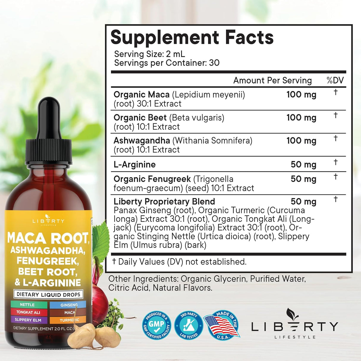 Suplemento líquido de Maca, Ashwagandha y más, 2oz