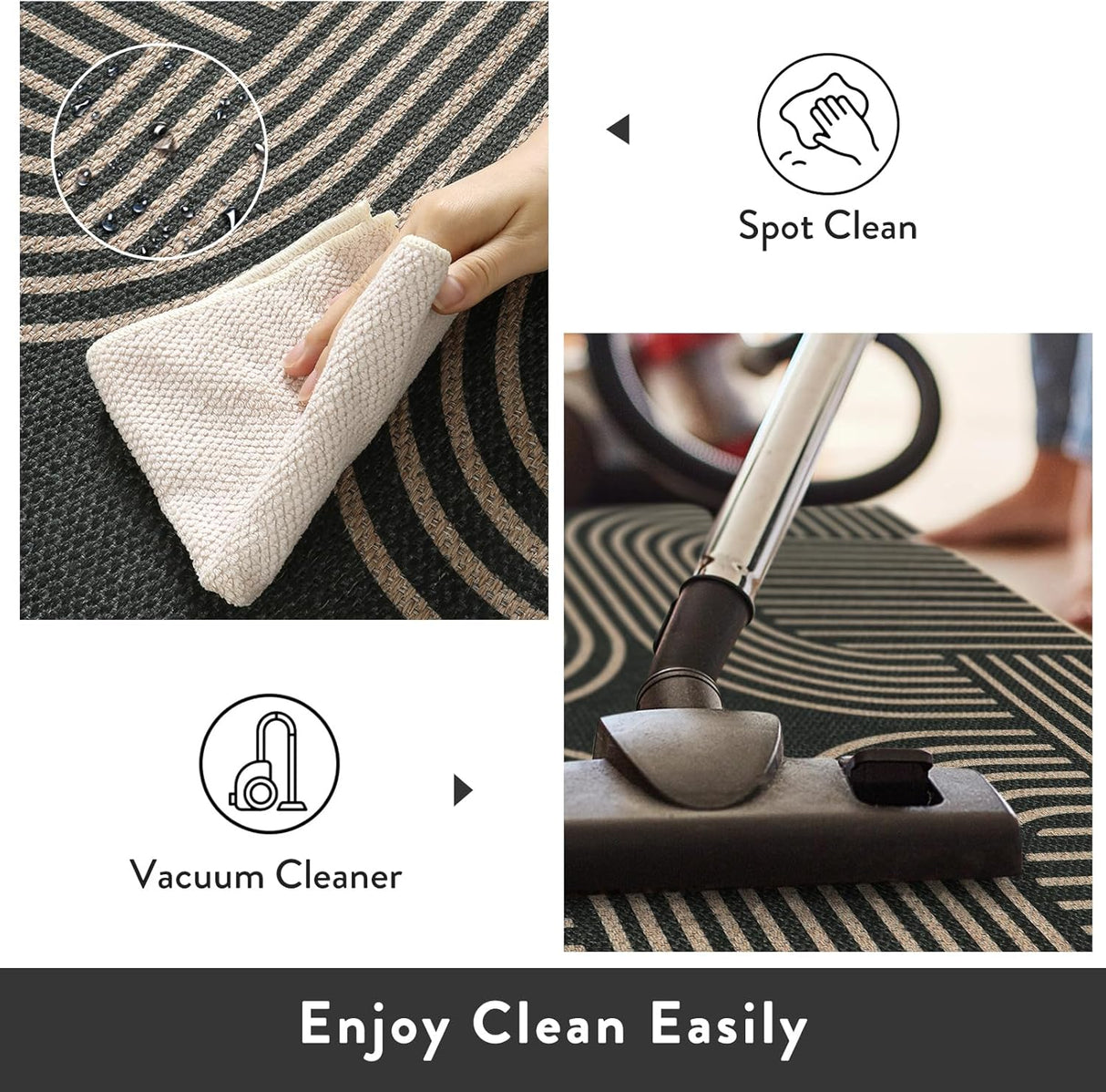 Tapete moderno geométrico de yute para exteriores Lahome