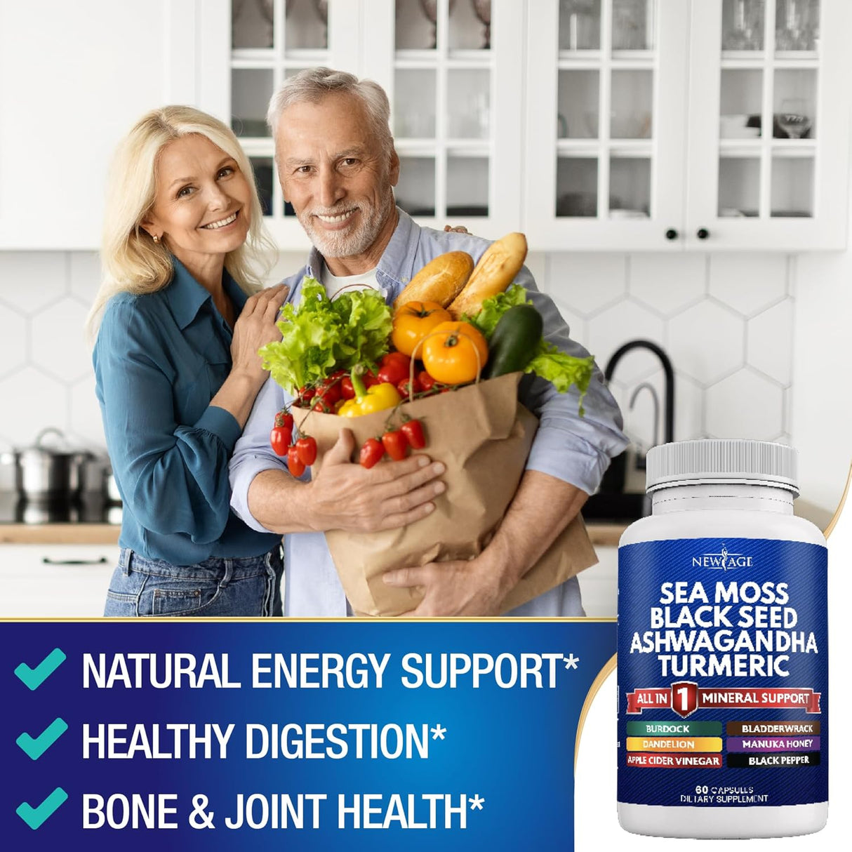 Suplemento Musgo marino 3000 mg Aceite de semilla negra