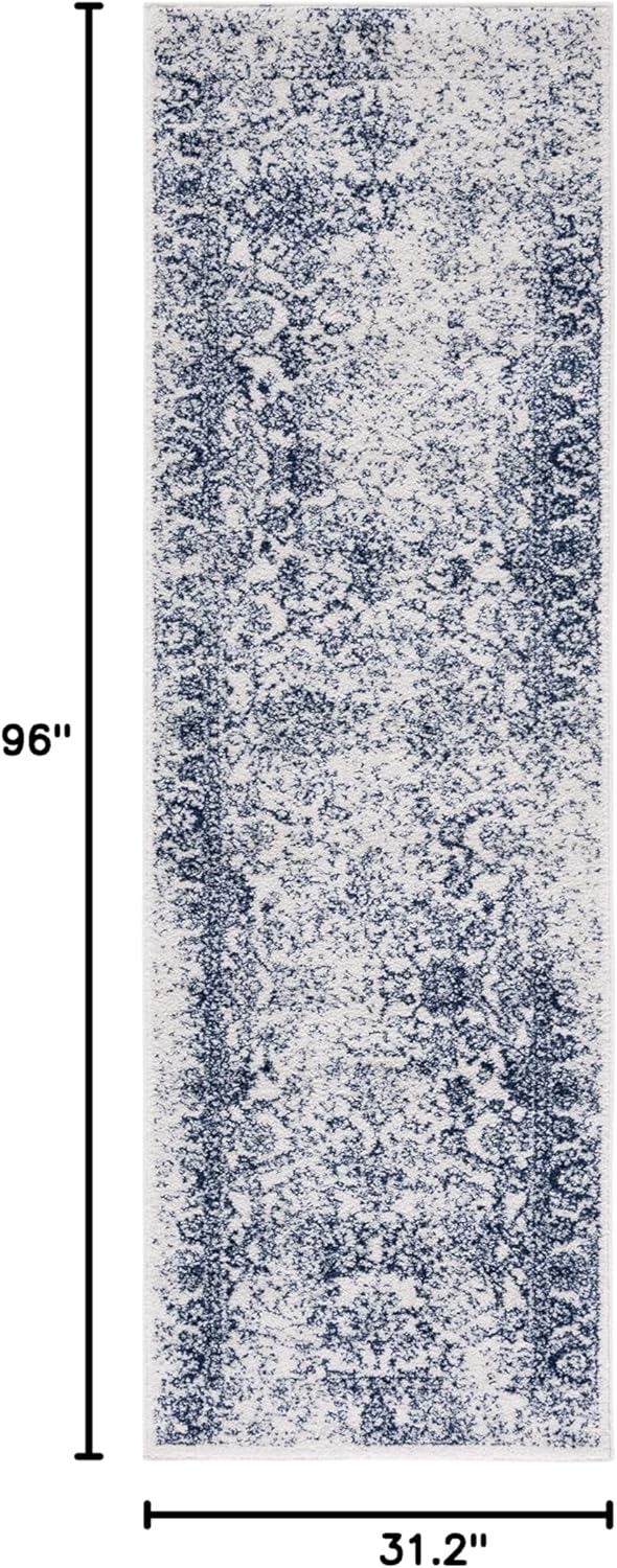 Runner de alfombra Oriental Distressed, fácil cuidado, ADR109M