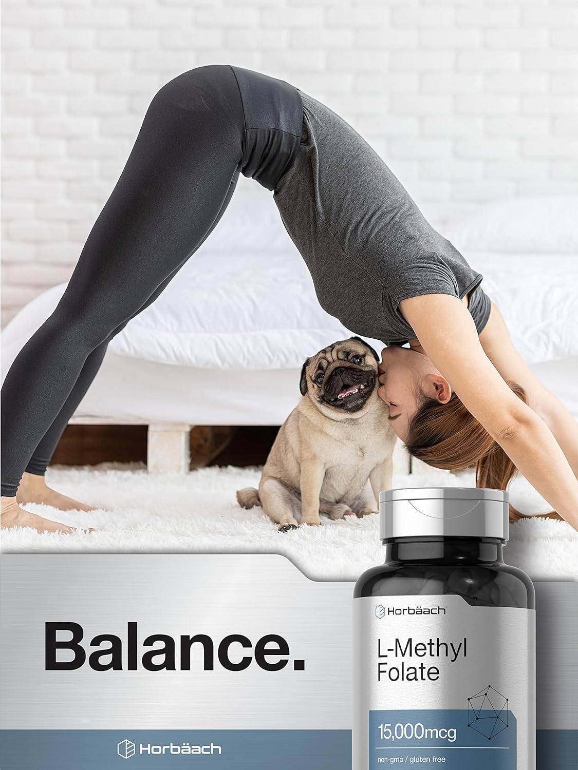 Suplemento Horbaach L Metilfolato 15000 mcg 120 Cápsulas