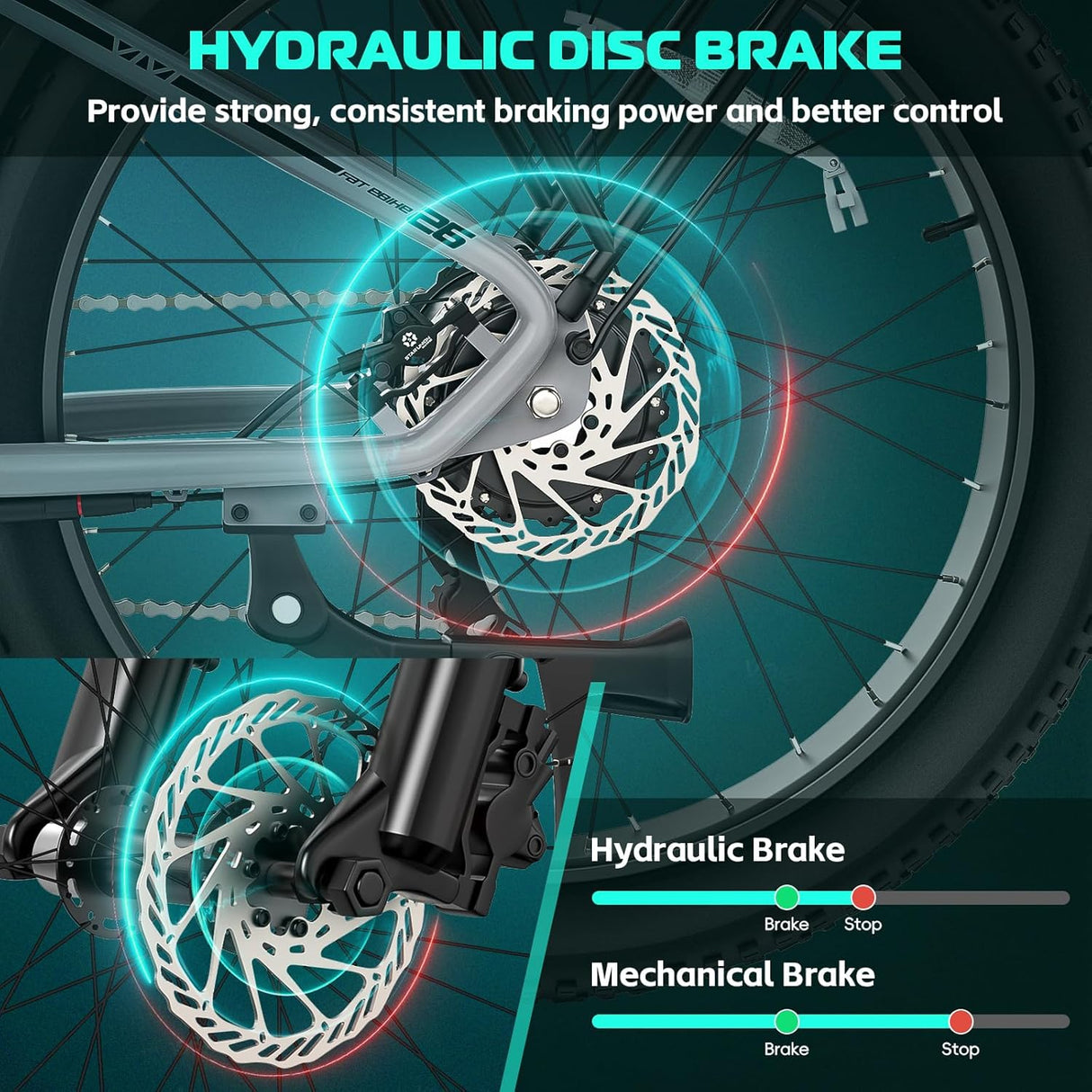 Bicicleta eléctrica Vivi ACE01, 26 fat tire, 1475W, 25MPH