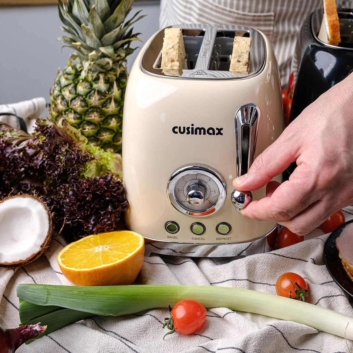 Tostadora 2 ranuras con 6 niveles bandeja recolectora