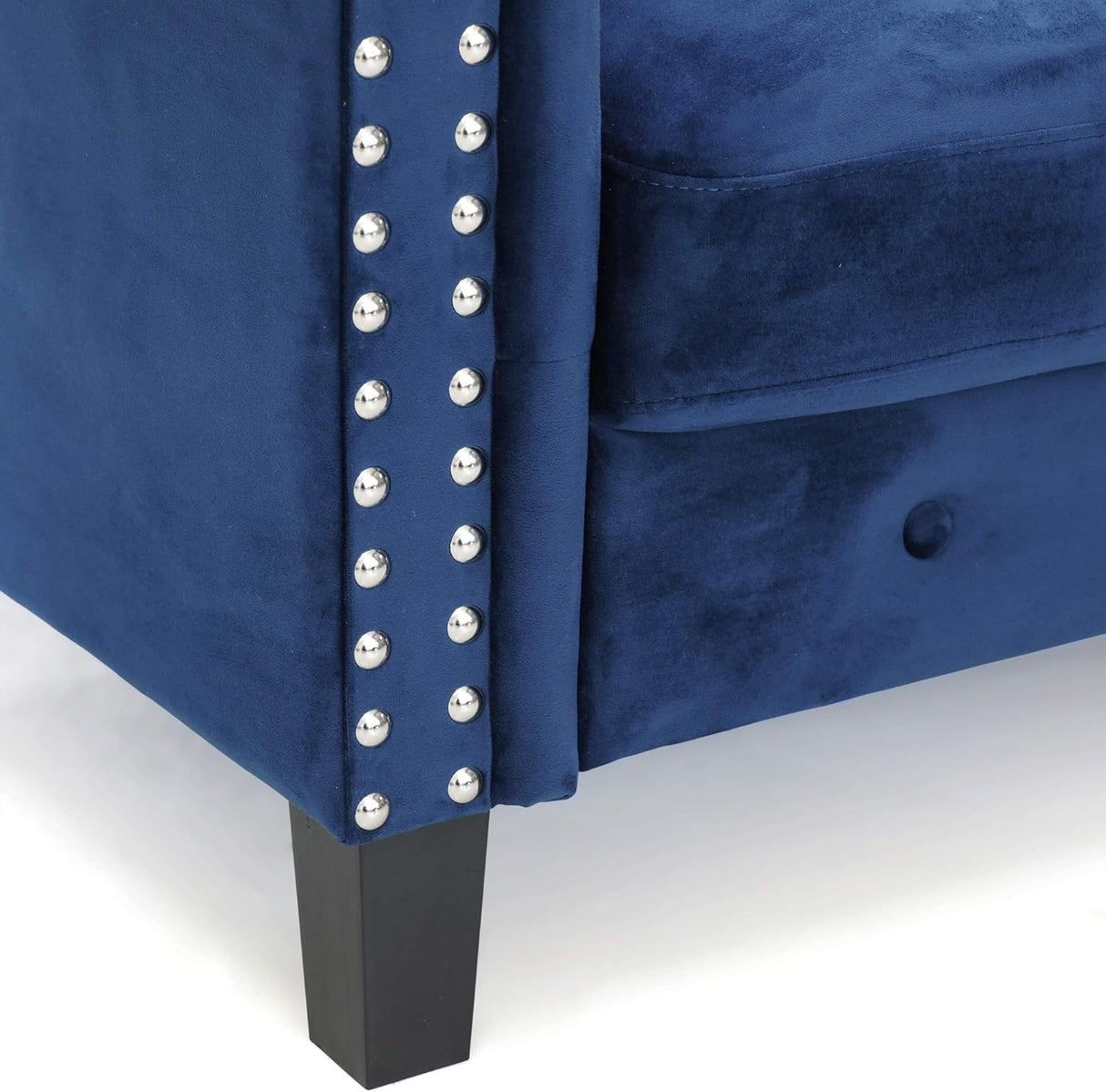 Sofá Chesterfield Vintage Modern 3 Plazas en Terciopelo Azul