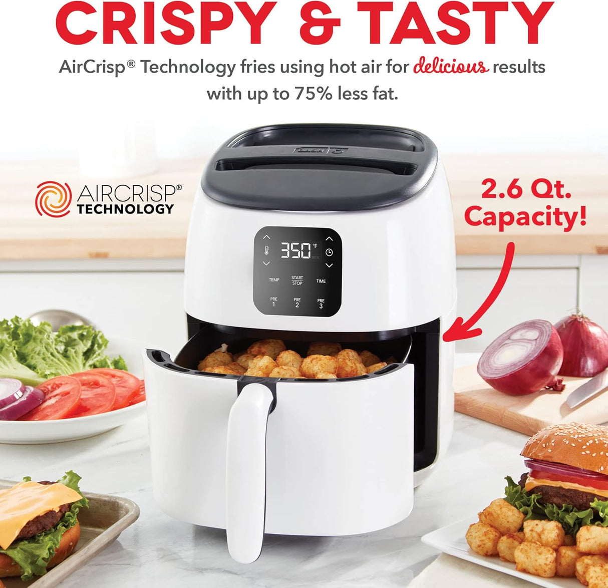 Freidora de Aire DASH Tasti-Crisp™ 2.6 Qt. Digital 1000W