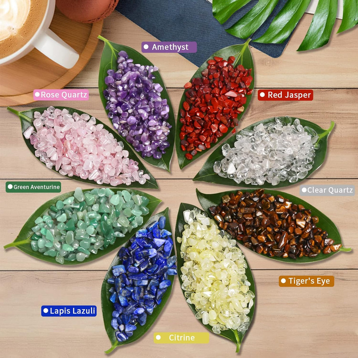 Piedras preciosas pulidas, cristales de rocas de 0.9 lb