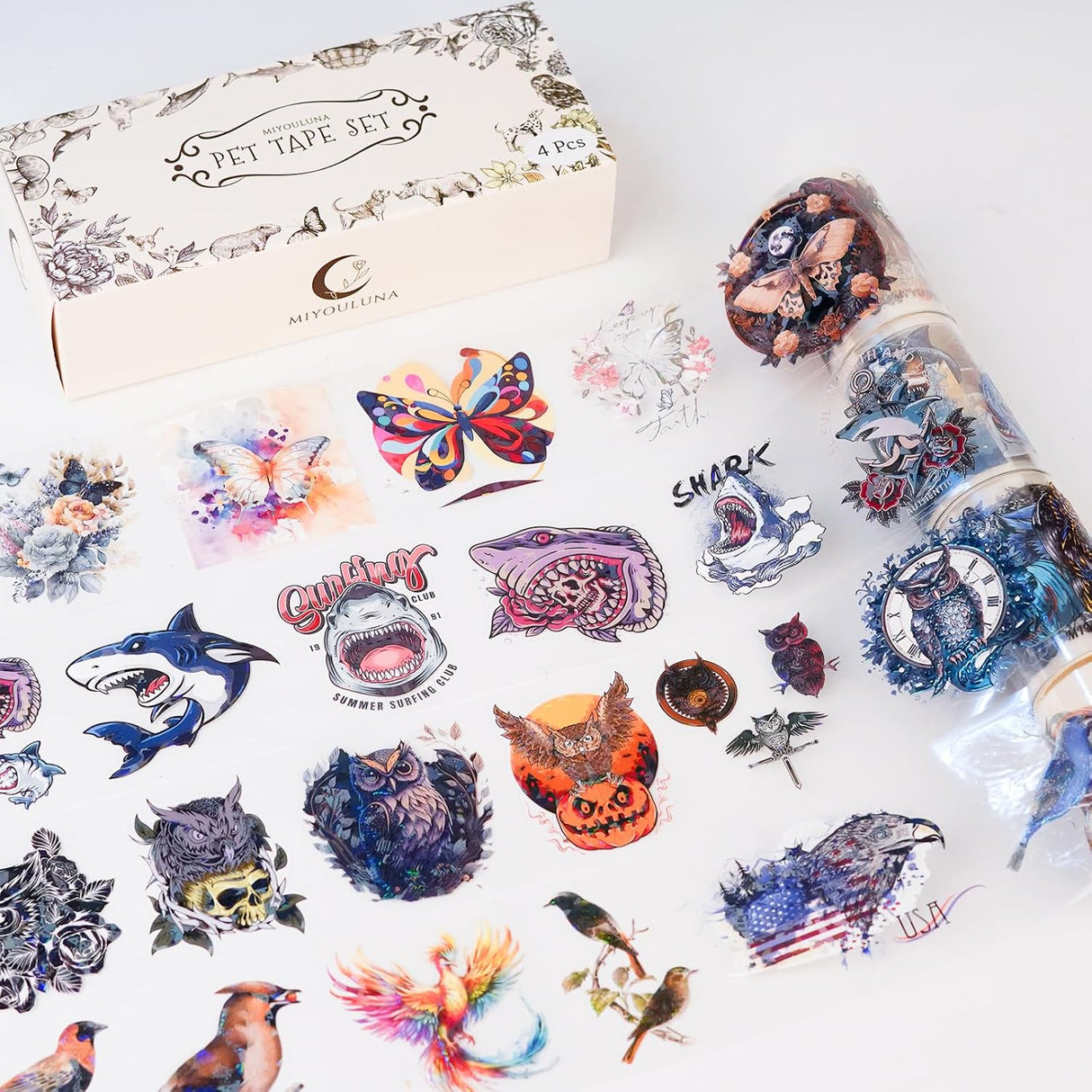 Cintas Holográficas PET Precortadas Animales Scrapbooking