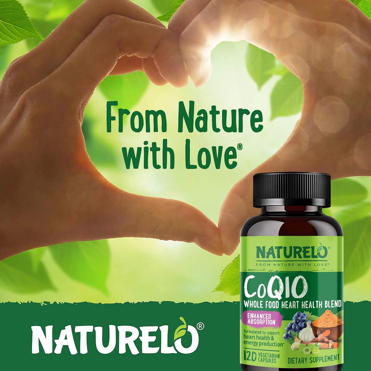NATURELO CoQ10 Integral con Mezcla para Corazón, 120 cápsulas