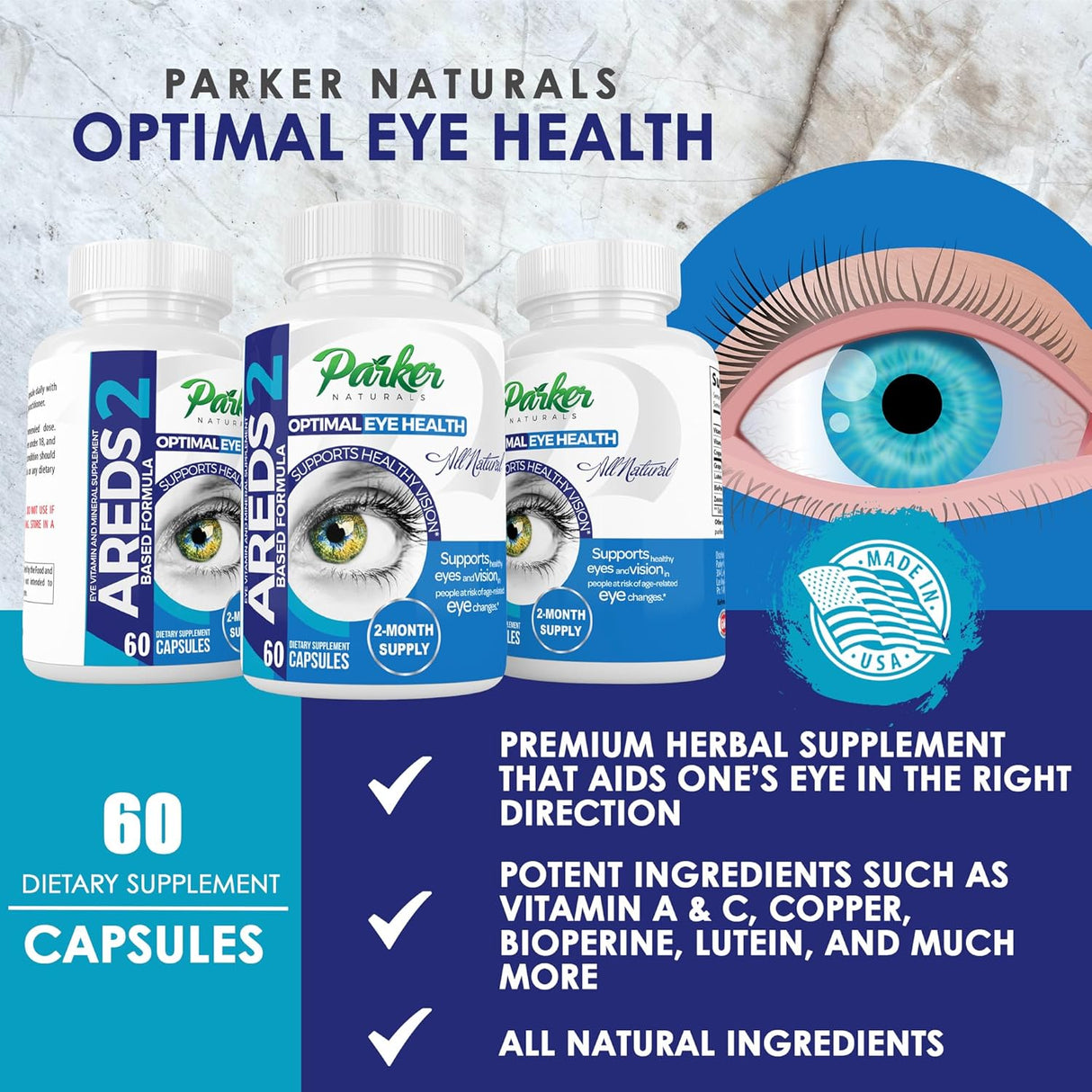 Suplemento de vitaminas para los ojos Parker Naturals
