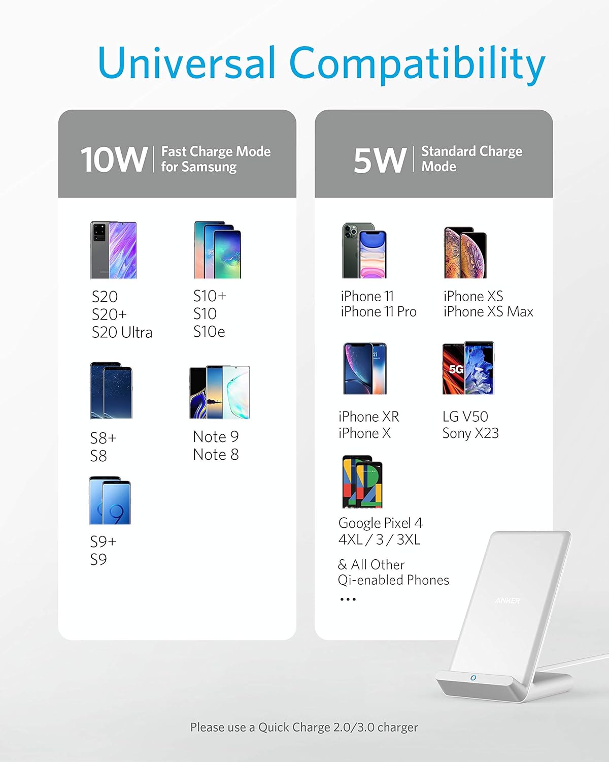 Cargador inalámbrico 313 soporte color blanco