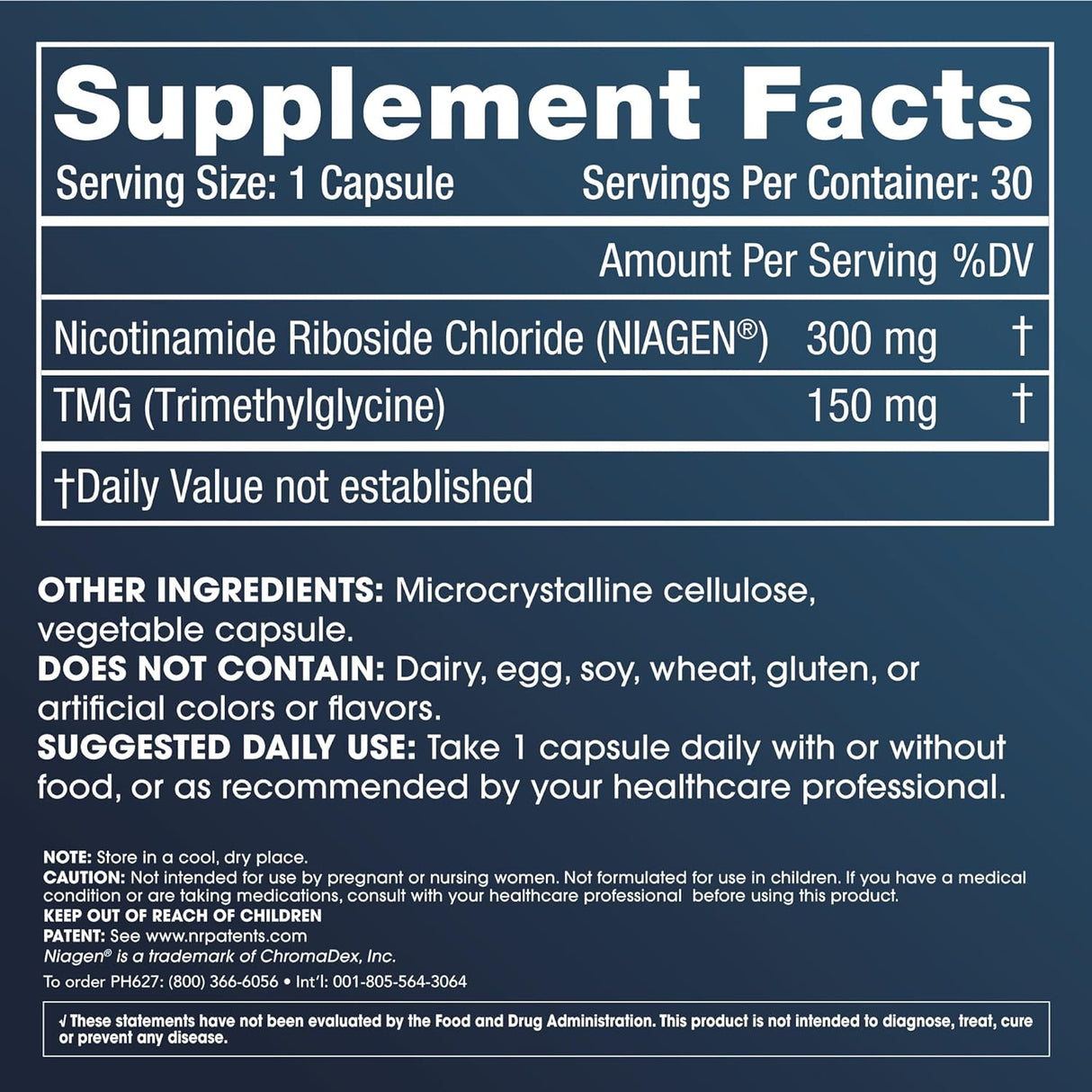 Suplemento ProHealth Nicotinamida Riboside Pro 300 mg