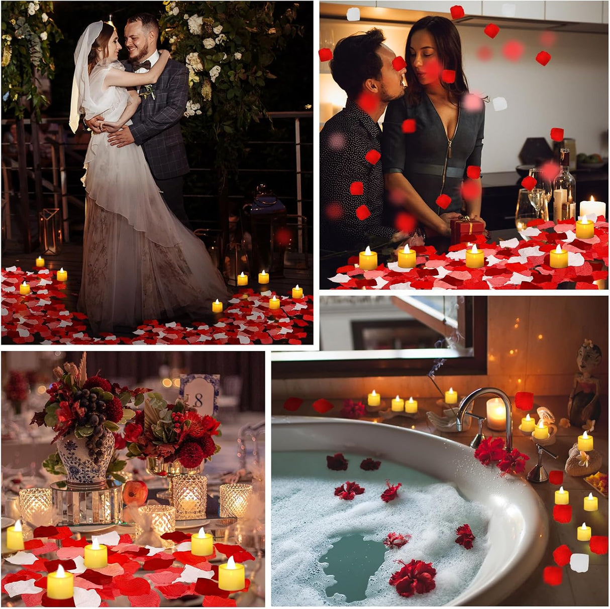 Pétalos Artificiales Coume 6000 Pcs con 72 Velas LED