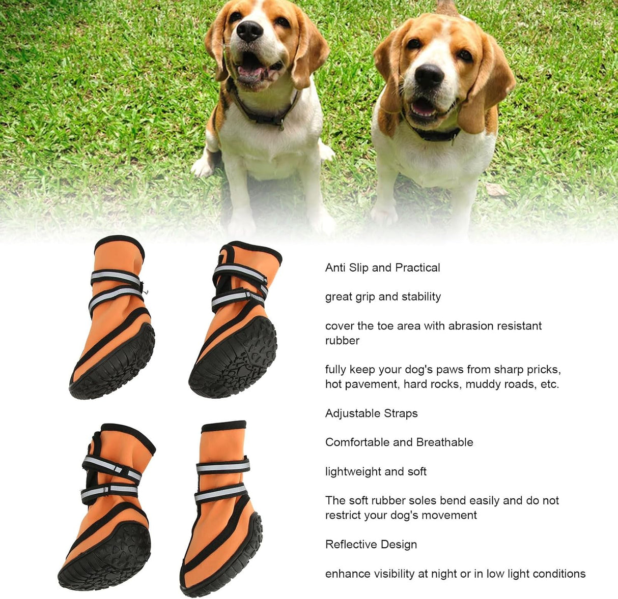 Botas para perros, Paw Protector, Antideslizantes, Tamaño M