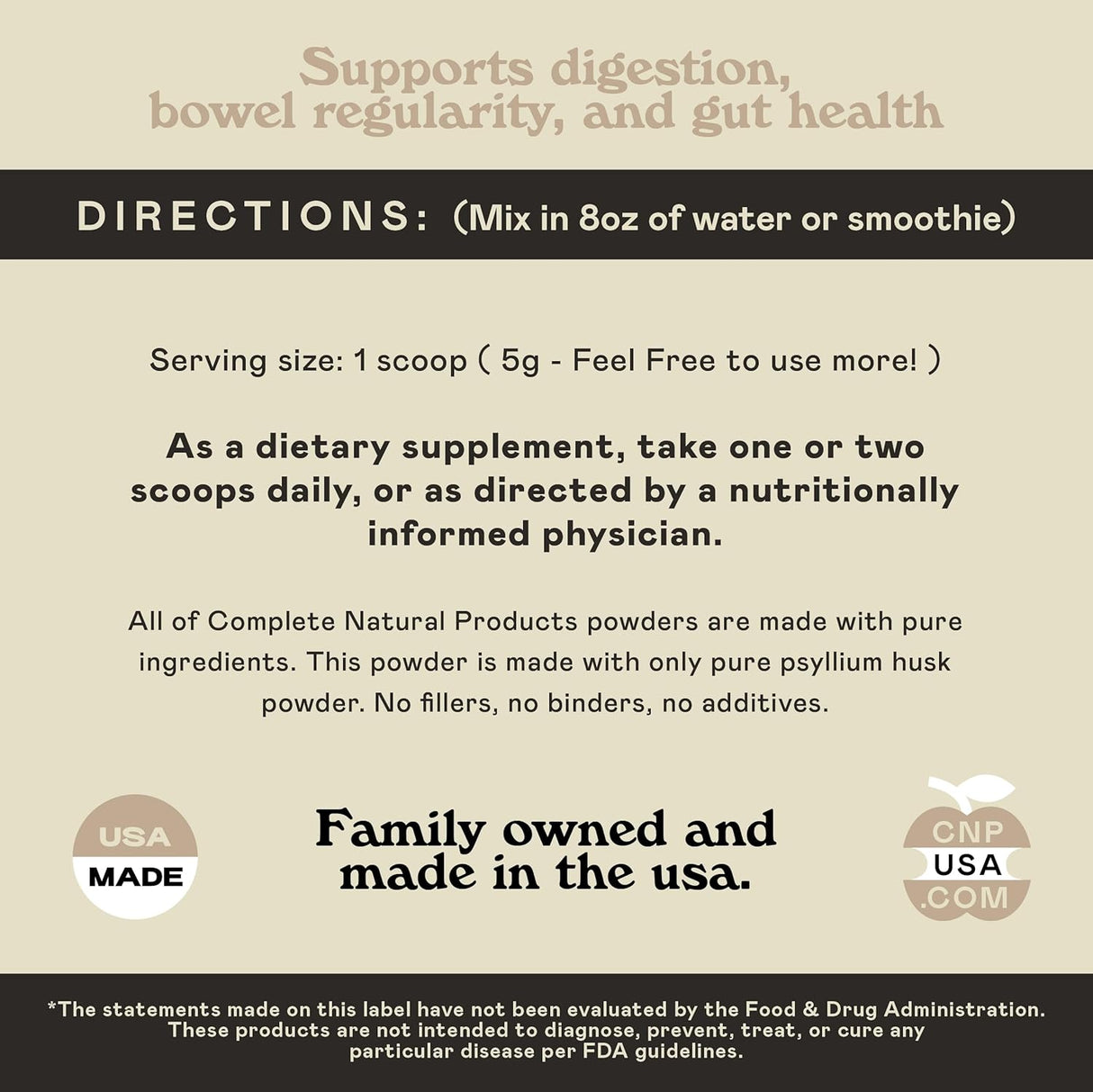 Polvo de Psyllium Orgánico - Suplemento de Fibra 10oz