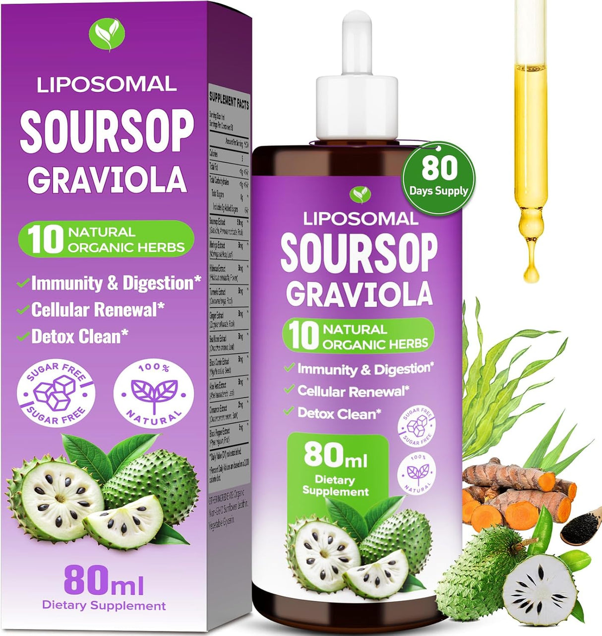 Soursop Bitters Líquido, Multivitamínico Liposomal, 80ml