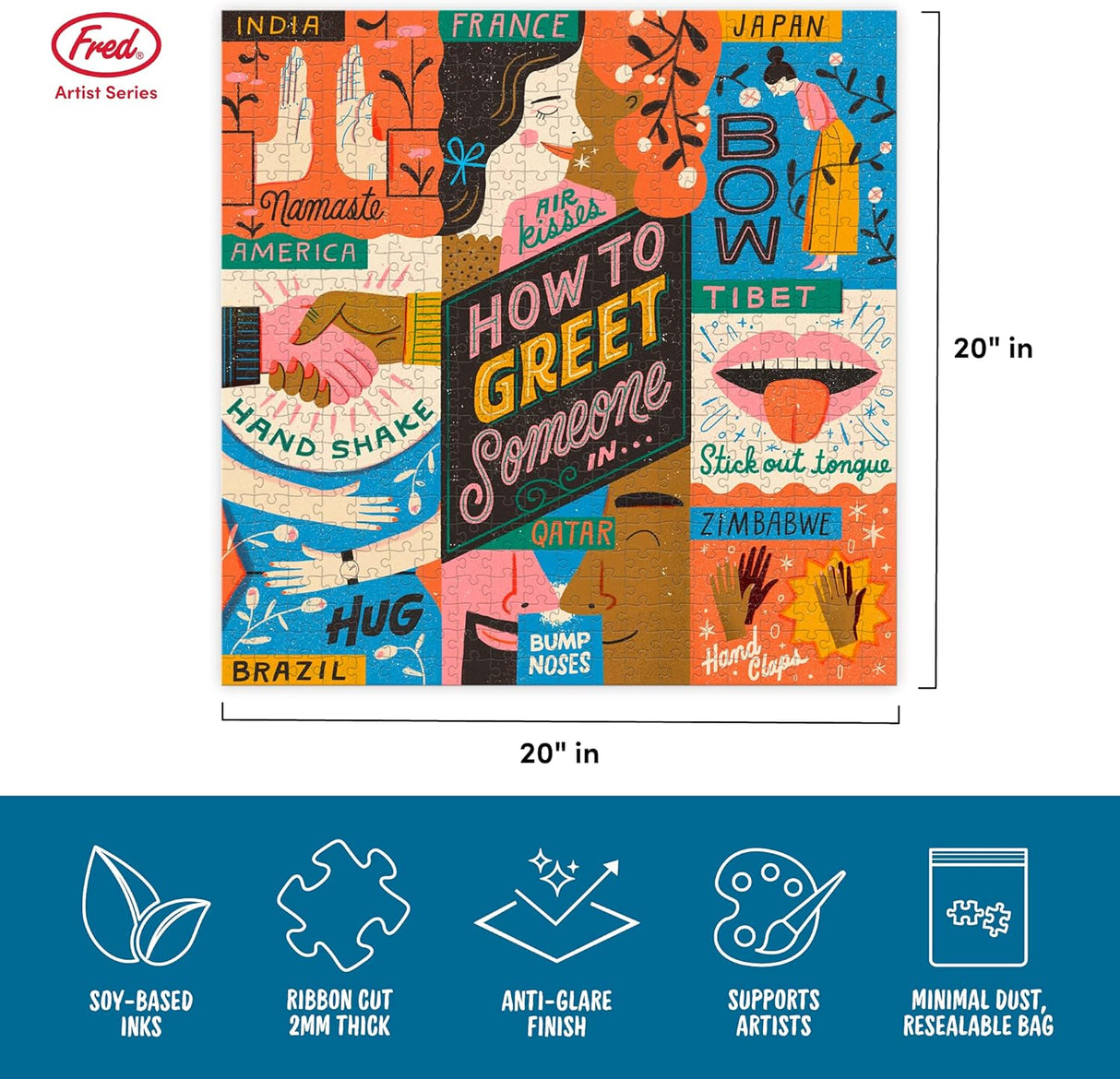 Rompecabezas 500 Piezas, Genuine Fred, Cómo Saludar a Alguien