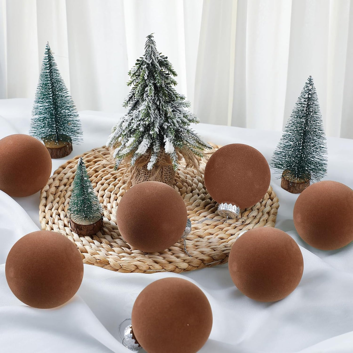 Liliful adornos de Navidad Flocked, Liliful, 15 Pcs, 3.15