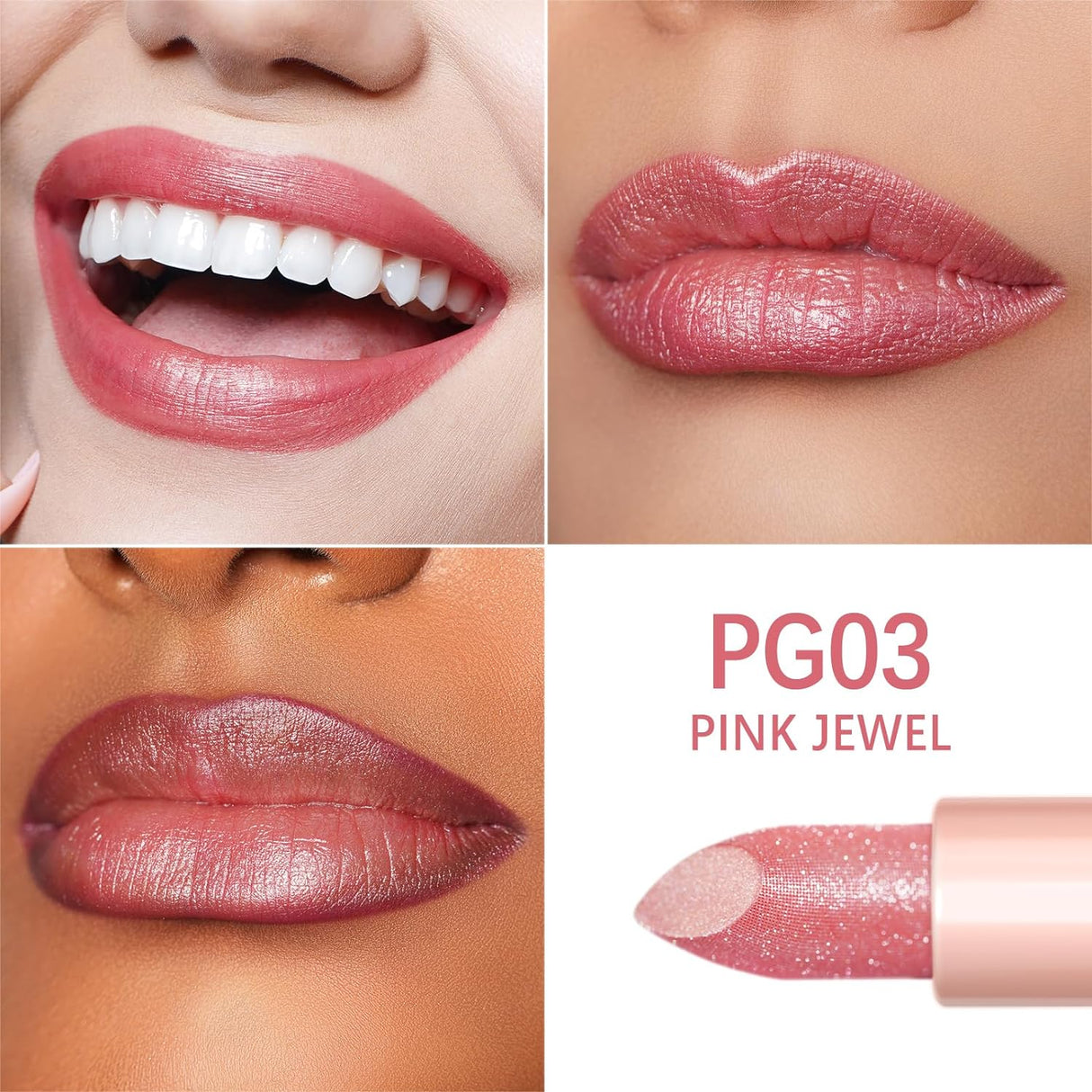 Labial Hidratante con Brillo, Nutritivo y Ligero, PG03 Pink Jewel