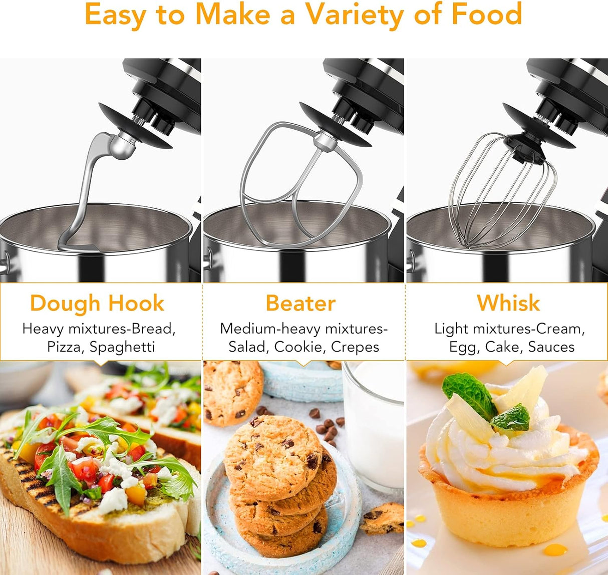 Batidora de Pie 7.5QT, 10 Velocidades, 300W, Modelo MC1