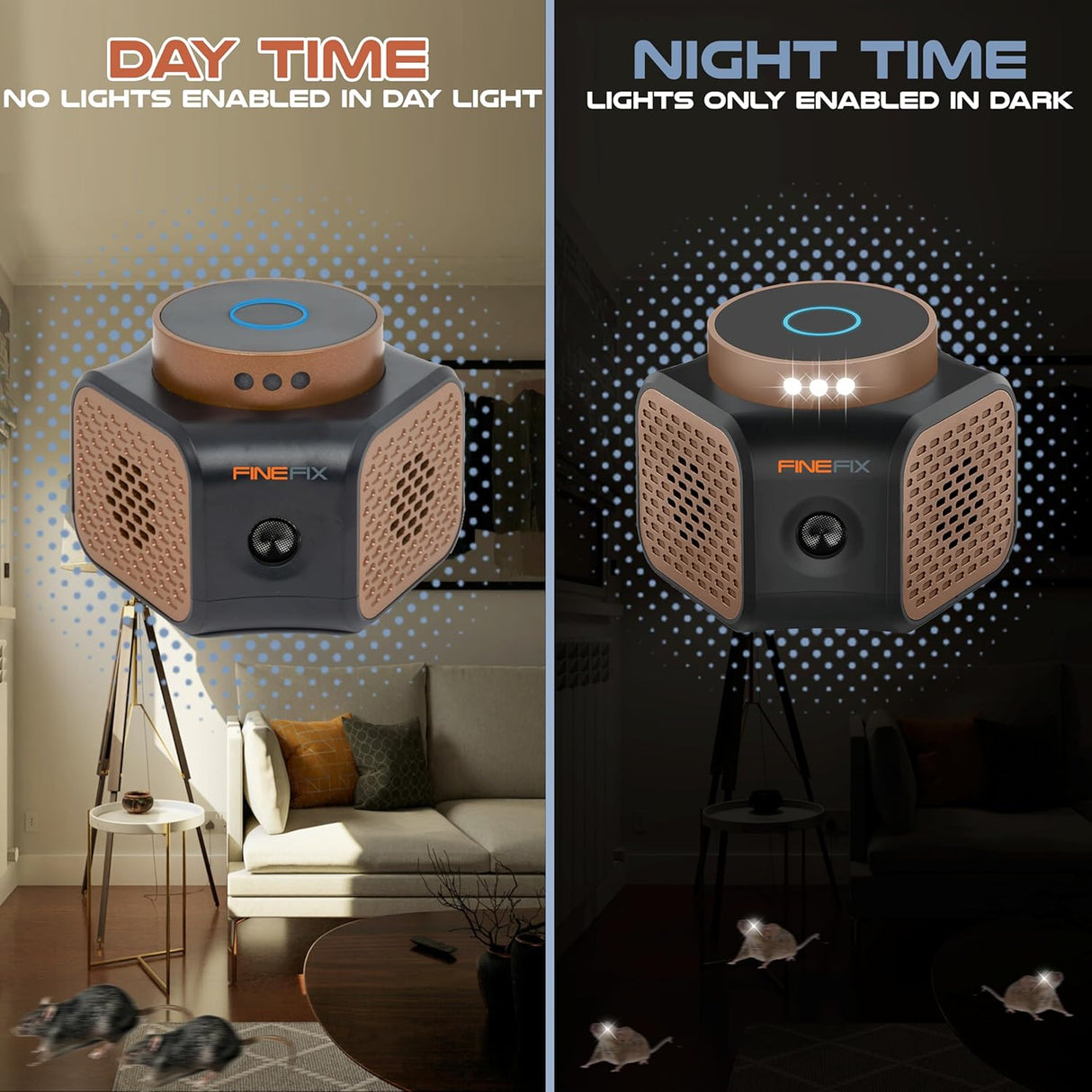 Repelente de roedores ultrasónico de 360°-CHIP FINEFIX