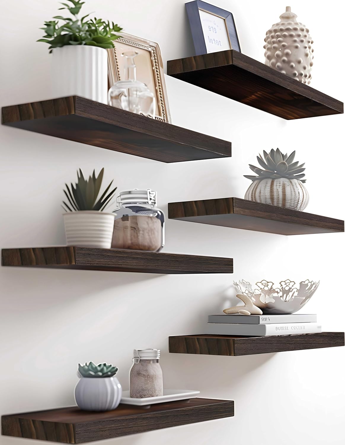 Estantes Flotantes de Madera PHPH, 6 Piezas, 17 Pulgadas