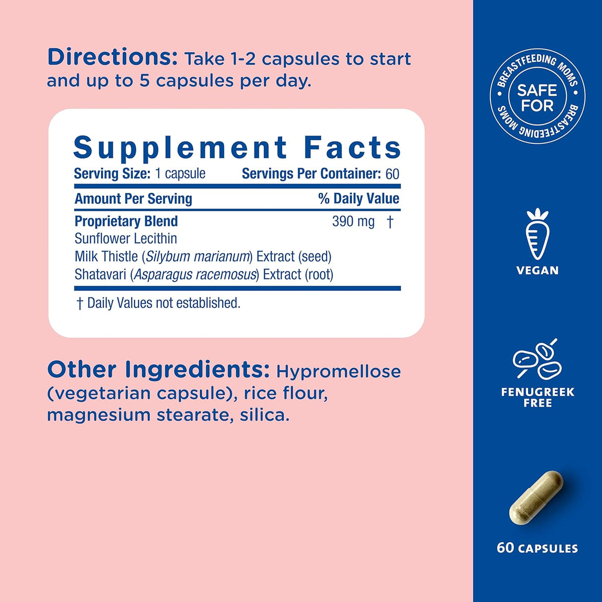 Soporte posnatal para lactancia, contiene cardo mariano 60u