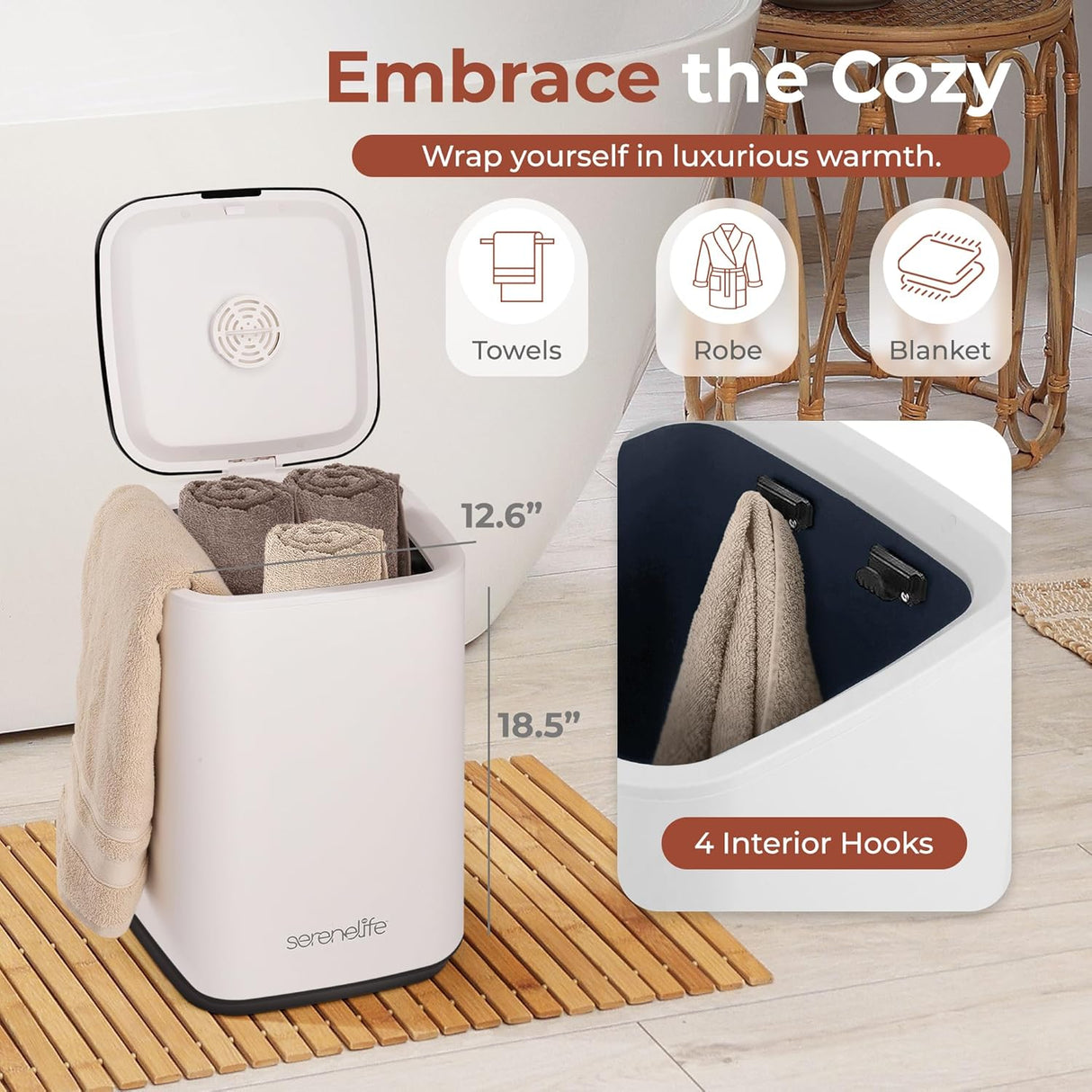 SereneLife SLTLWSQ84 -Calentador con función de temporizador