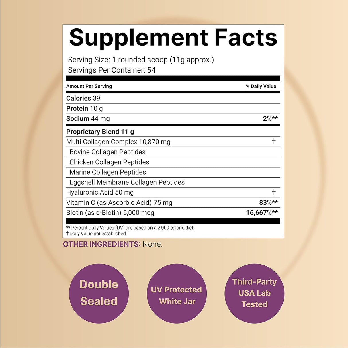 Proteína en polvo de colágeno múltiple de 21.16 oz