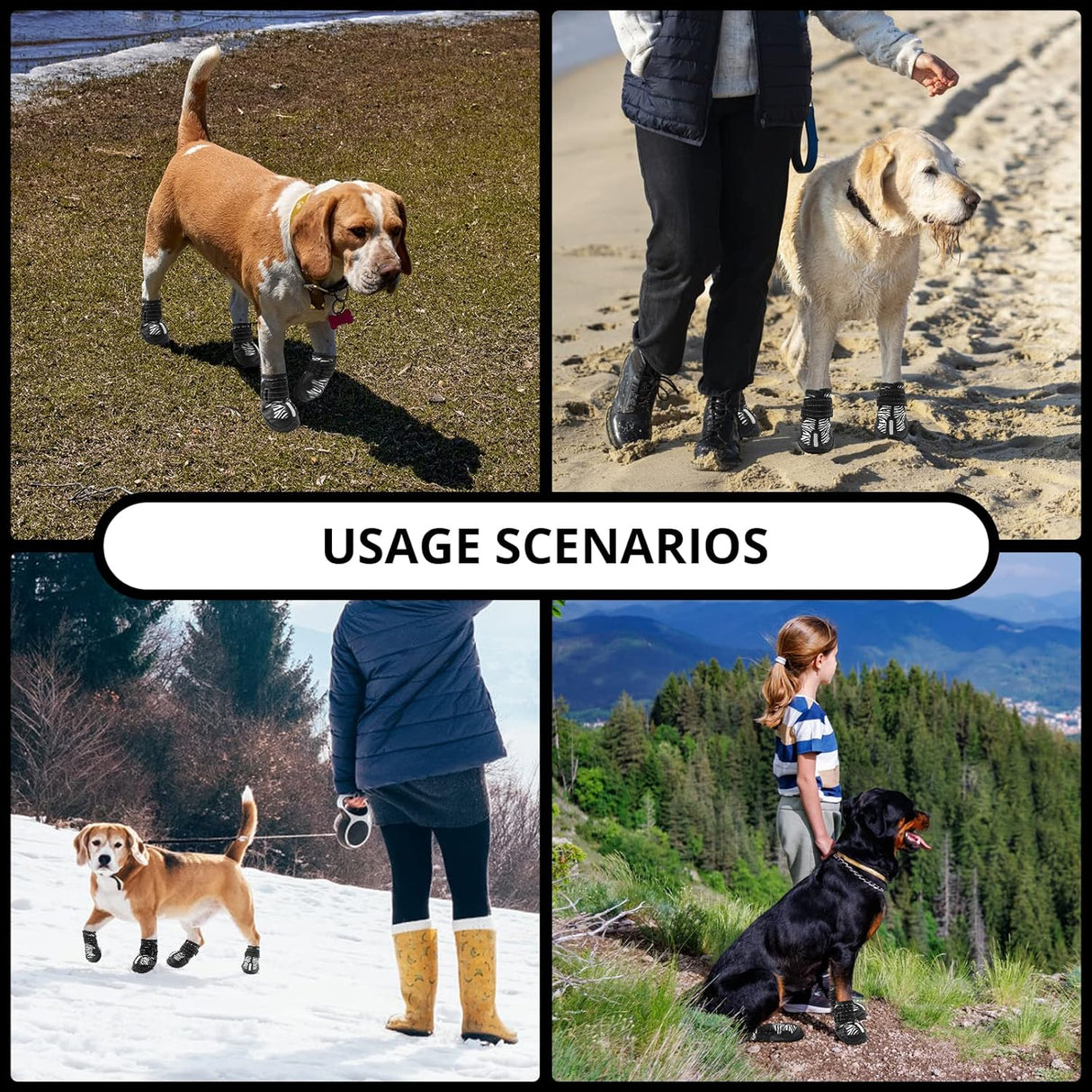 Botas impermeables para perros, botines para perros para pavimento caliente con suela antideslizante resistente y reflectante, zapatos para perros pequeños, medianos y grandes, 35 unidades