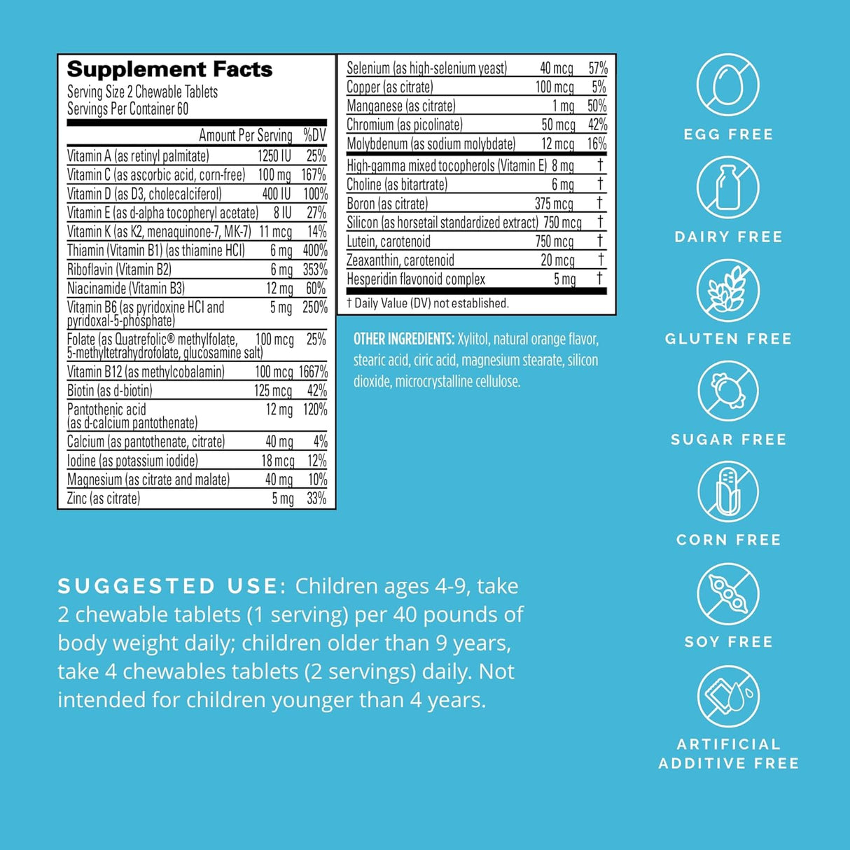 BRAINMD Dr Amen Kids NeuroVite - Sabor naranja - 120 masticables en forma de pingüino - Suplemento multivitamínico y mineral - Promueve el desarrollo y crecimiento saludables - Sin gluten - 60 porciones