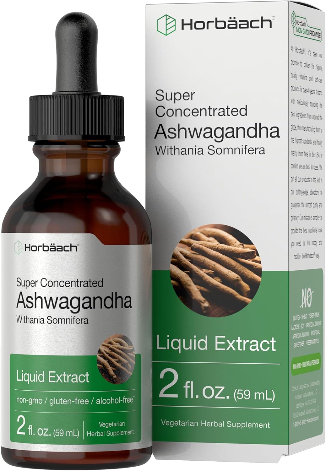 Extracto Líquido de Raíz de Ashwagandha | Horbäach 2 fl oz