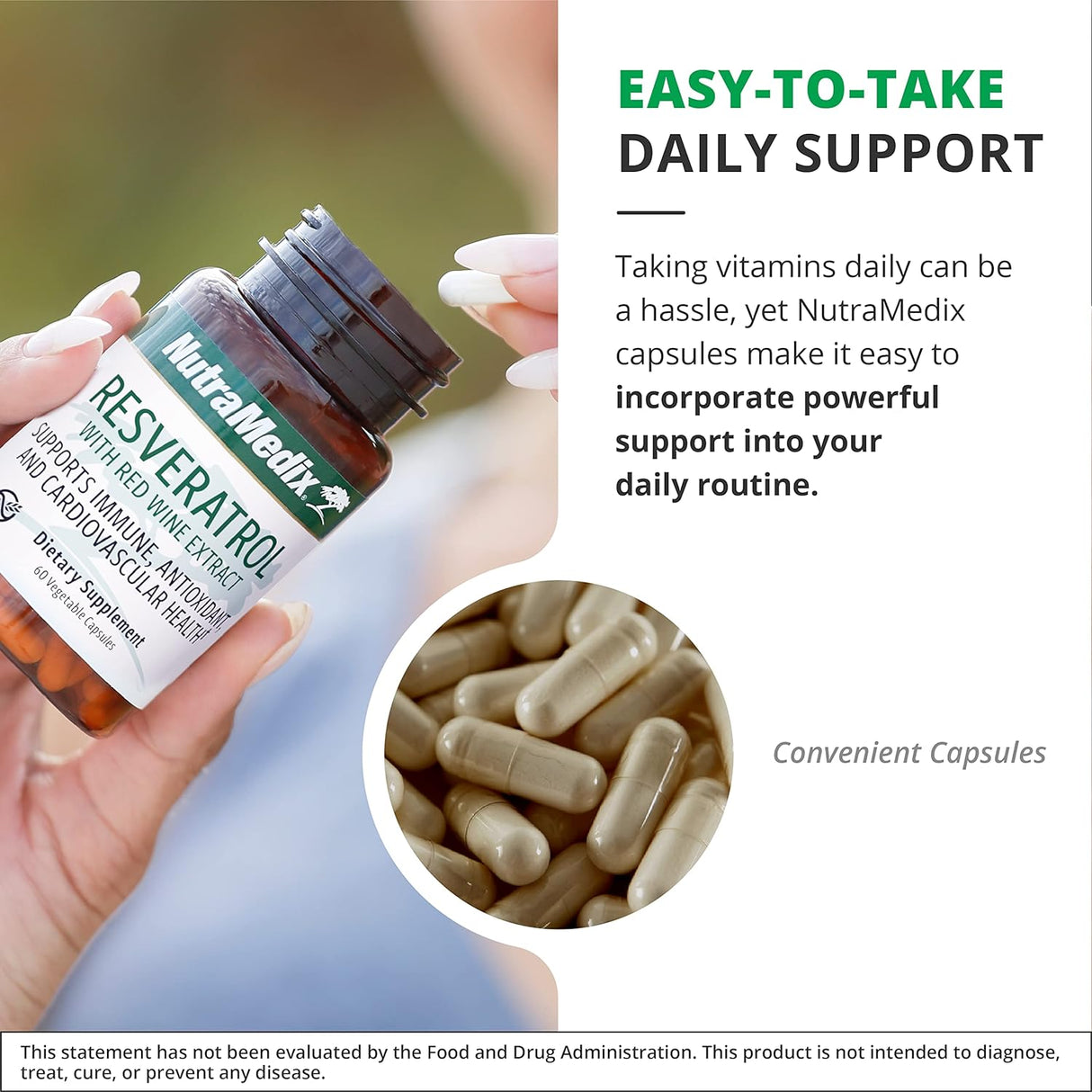 Suplemento NutraMedix de resveratrol antioxidante 200 mg