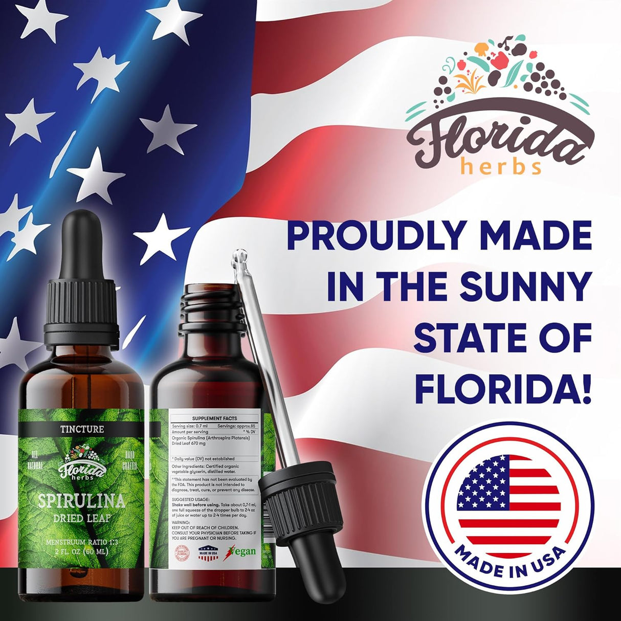 Extracto de Espirulina Orgánica, 700 mg, 2 oz