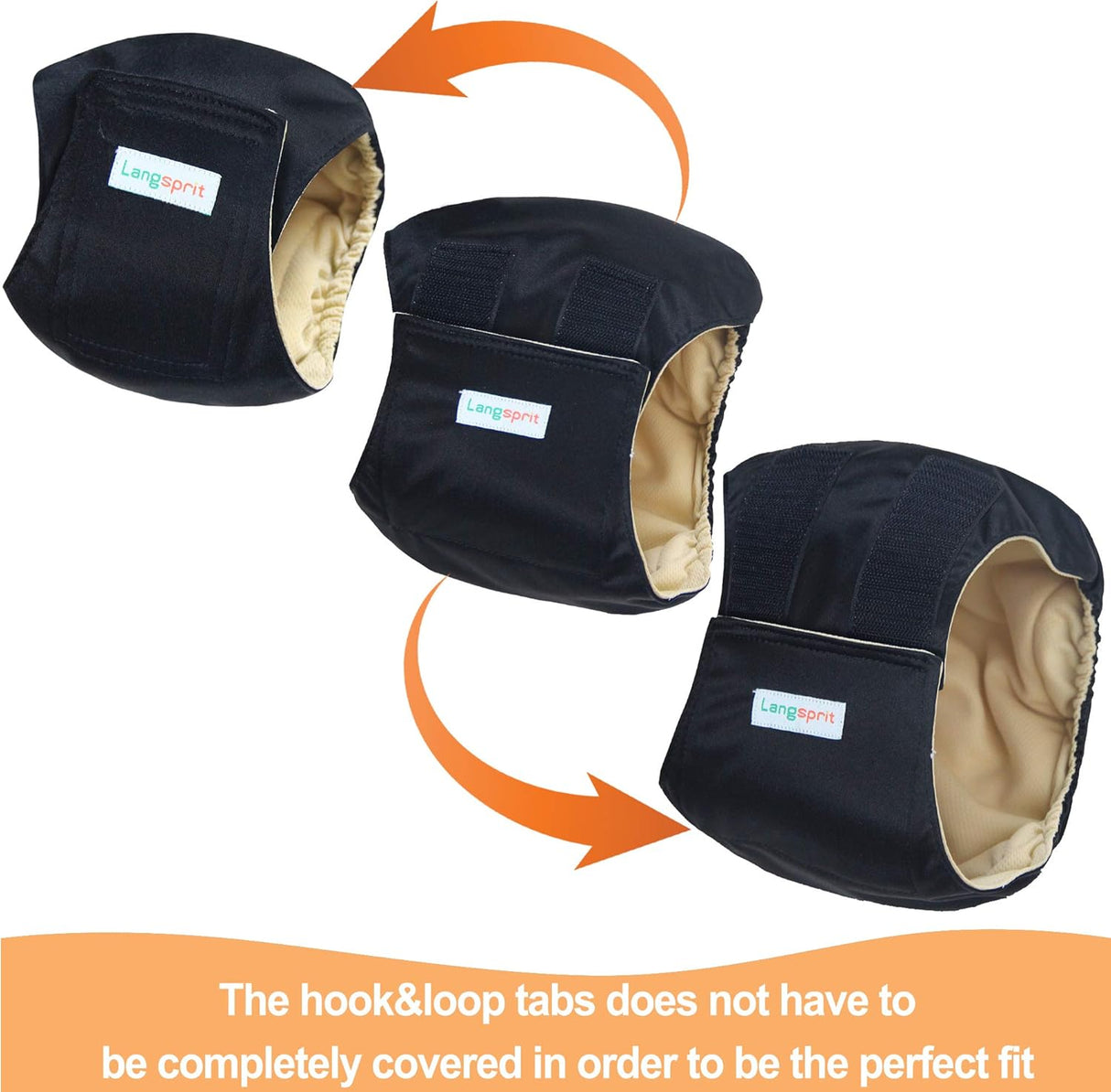 Langsprit Bandas para el vientre masculino perros (negro, S)